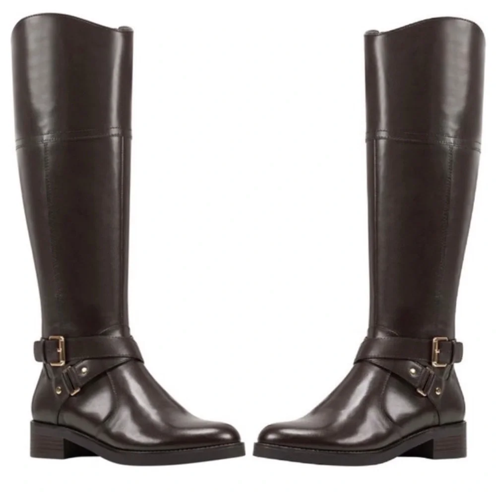 Bandolino Women’s Jiman Tall Leather Riding Brown Boots Size 6 New